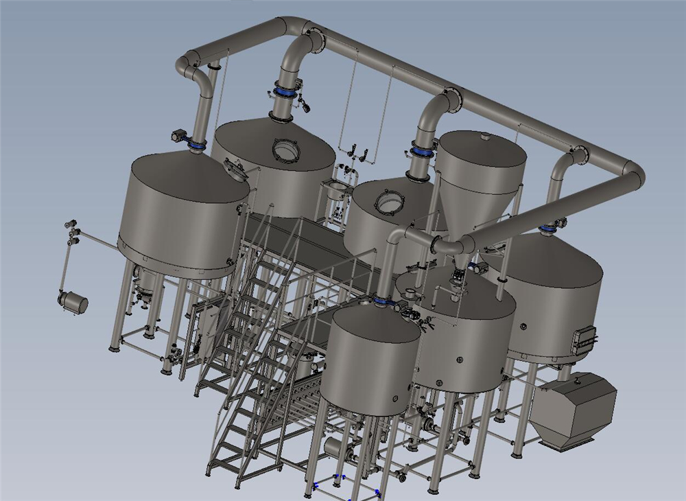 3000l 6 vessels automatic brewhouse beer brewery equipment system
